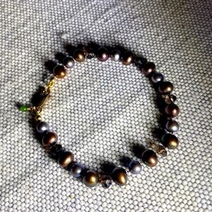 Smoky, topaz and pearl bracelet🌺